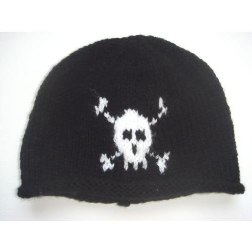 Hand Knitted Baby Hat, Boy Girl Goth Skull Beanie Cap, Punk Gothic Halloween Rock Metal Clothes, Emo Handmade Shower Gift Newborn -12M