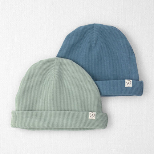 Baby 2-Pack Organic Cotton Rib Caps | Carter’s Oshkosh Canada