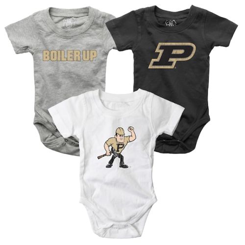 Purdue Boilermakers Wes & Willy Infant Three-Pack Bodysuit Set