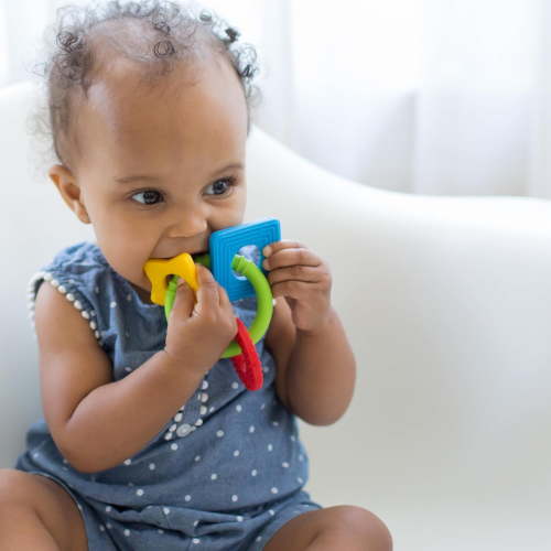 Dr. Brown's Learning Loop Multi-Texture Baby Teether Rings, 100% Silicone, 3 Months+, 1-Pack