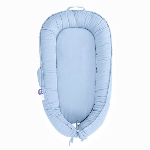 Infant Lounger, Baby Nest Cover for Baby Girls & Boys, Newborn Essentials for Baby 0-18+ Months, 100% Cotton Breathable (Baby Blue)