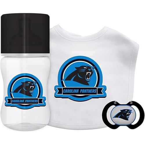 Baby Fanatic NFL Legacy Infant Gift Set, Carolina Panthers, 3Piece Set (Bottle, Pacifier & Bib)
