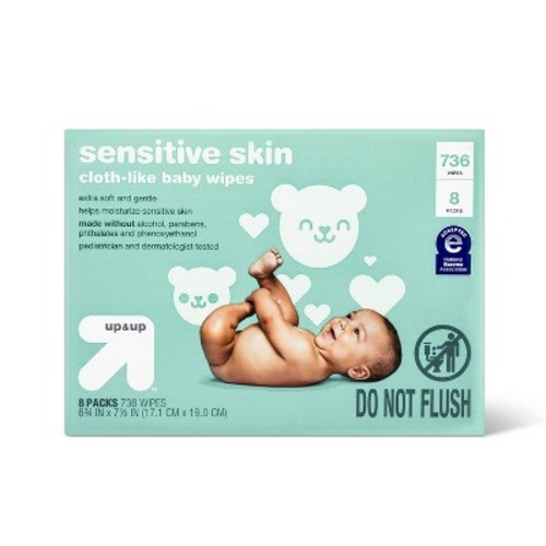 Sensitive Skin Baby Wipes with Moisturizing Lotion - up & up™ (Select Count)