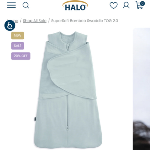 HALO® Supersoft Bamboo Swaddle 2.0 TOG Calm Sage | HALO®