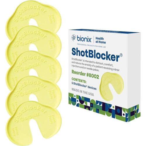 Bionix - ShotBlocker, Eases Discomfort from Immunizations & Injections, Great Alternative to Numbing Creams, Use At Home or On-The-Go, Safe for Kids, Easy-to-Use, Reusable (5 Count)
