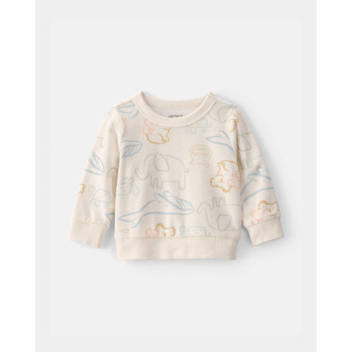 Baby Animal Friends Terry Pullover Sweatshirt - Cream | Carter’s Oshkosh Canada