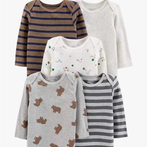 Simple Joys by Carter's Baby Boys Long-Sleeve Bodysuit Pack of 5Bodysuit