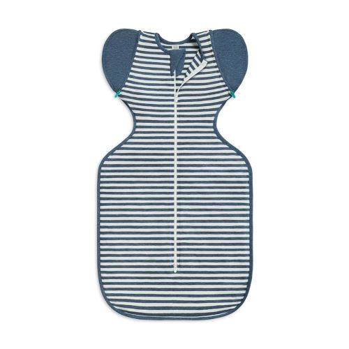 Love to Dream Swaddle Up Transition Bag, Medium (6-8.5kg), Ideal for 20-24°C, Patented Zip-Off Wings, Help Baby Transition from Being Swaddled to Arms-Free When Showing Signs of Rolling, Denim
