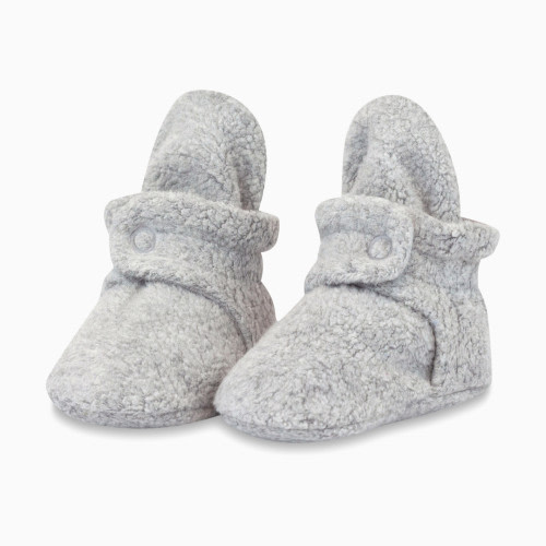 Zutano Cozie Fleece Bootie - Heather Grey, 3 M