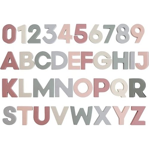 mushie Foam Letters & Numbers Bath Play Set (Original) | 26 Pieces for Ages 3 Years+ | Floating Foam for Kids and Toddlers