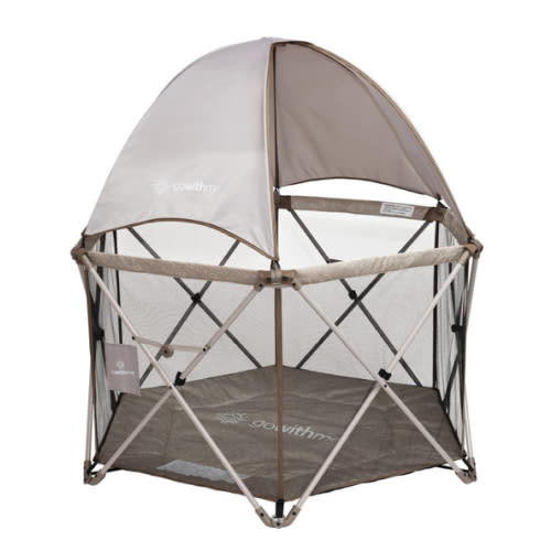 Baby Delight Go with Me Eclipse Deluxe Portable Playard | Playpen | Sun Canopy | Indoor and Outdoor | Ultra Padded Nylon Floor | Sandstone