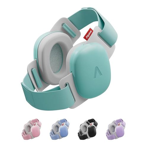 Alpine Muffy Baby Comfort - Protects Hearing for Babies and Toddlers - CE & ANSI Certified - Headband for Safe fit & Comfort - Adjustable for Ages 3-48 Months - 24dB Sound Reduction, Aqua
