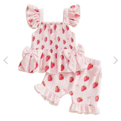 CHERRIES Smocked Bowtie Outfit - Hazel & Bo