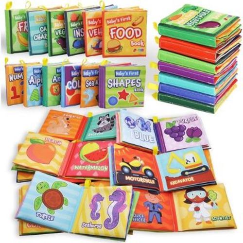 Joyfy 12 Pcs Baby Bath Toys, Waterproof Soft Cloth Books for Baby Multi-Age, Infant Early Education First Toys for Toddlers Kids Birthday Gifts