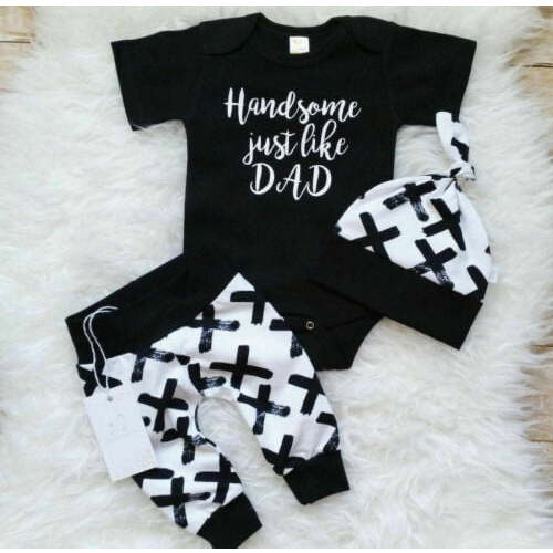 Canis Newborn Baby Boys Romper Bodysuit Pants Leggings Hat Outfits Clothes Set