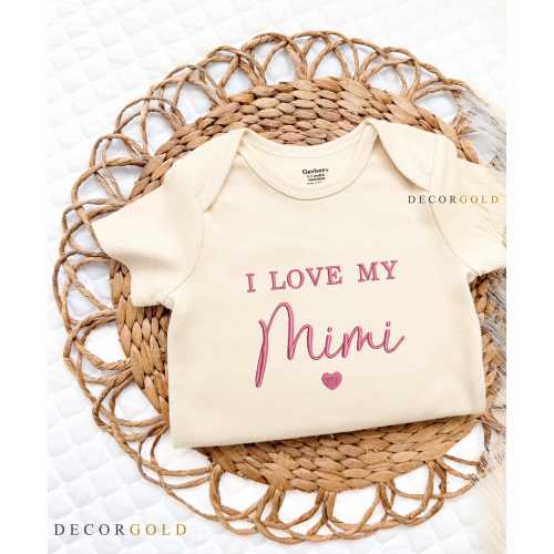 Embroidered I Love my Mimi Baby Onesie® Pregnancy Announcement to Mimi Onesies® Brand, Baby Gift New Mimi Baby Shower