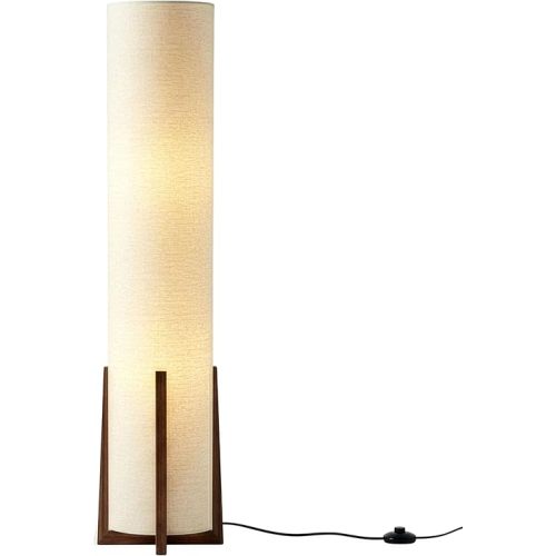Brightech Parker Paper Lantern Floor lamp, 48 Inch Tall Lamp with Wood Frame, Asian Design for Bedroom, Decorative Tower Shade Lamp for Living Rooms & Offices, Great Living Room Décor