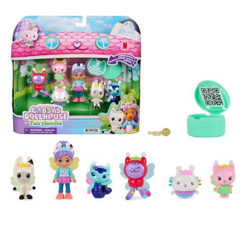 Gabby's Dollhouse Fairylandia Fairy-riffic Friends Doll and Figure 6-pack, Ages 3+