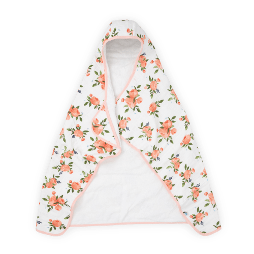 Toddler Hooded Towel - Watercolor Roses
