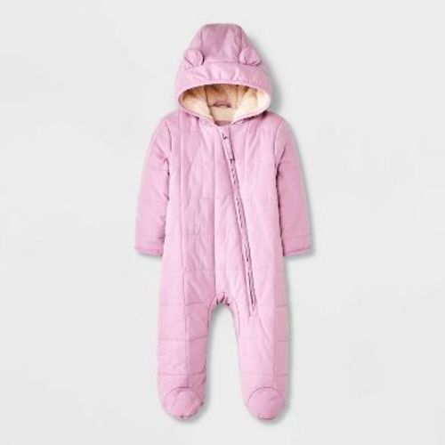 Baby Girls' Bunting Puffer Snowsuit - Cat & Jack™ Lavender Newborn