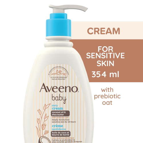 Aveeno Baby Daily Moisturizing Cream, Lightly Scented, Shea Butter, Coconut Oil, Prebiotic Oat, Hypoallergenic - Walmart.ca
