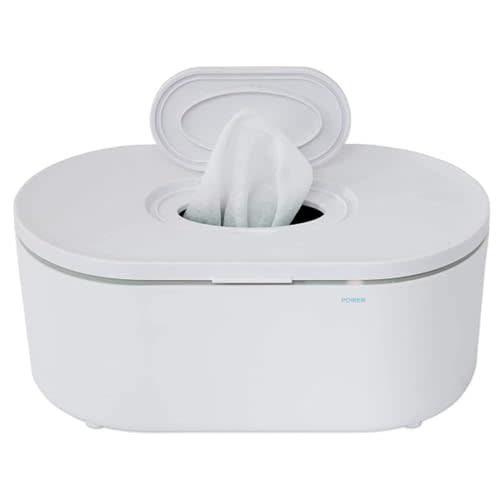Wipe Warmer - Large Capacity Wipe Warmer and Baby Wet Wipes Dispenser with Even Warming and Built-In Nightlight - Newborn Essentials by EVLA’s (White)