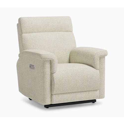 Dream Deluxe Recliner with Self-Glide Performance Heathered Basketweave Alabaster White