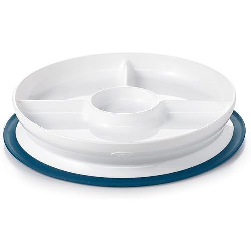 OXO Tot Stick & Stay Suction Divided Plate - Navy