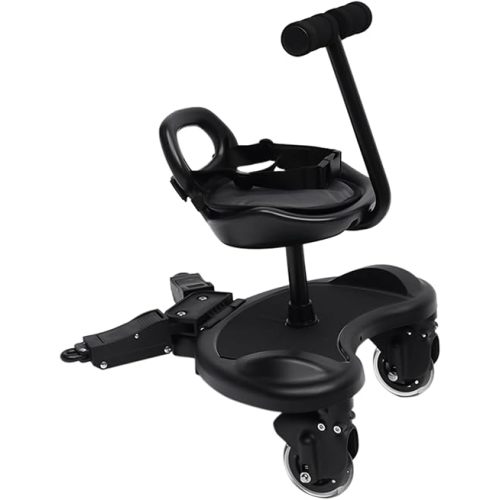 Universal Stroller Board with Saddle Seat and Standing Platform Adjustable Design Sit and Stand Stroller Buggy Child Board for Different Models of Strollers, Holds Children Up to 55lbs 2 to 6 Years