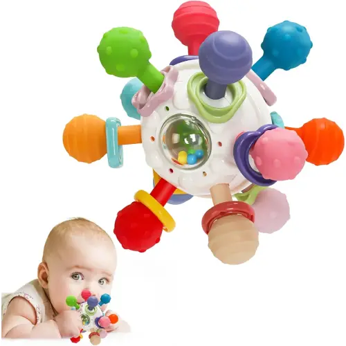 TOHIBEE Baby Montessori Sensory Toys for 0-6 6-12 Months, Food Grade Teething Toys for Babies 0 3 6 9 12 18 Months, Newborn Infant Learning Developmental Toys Gifts for 1 2 Year Old Boys Girls