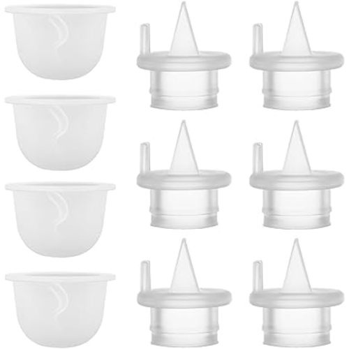 6pcs Duckbill Valves and 4pcs Silicone Diaphragm Compatible with Zomee Z1/Z2/BabyBuddha/NCVI 8782/8780/Motif Twist Breast Pump Replacement Pump Accessories