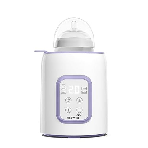 Grownsy Bottle Warmer, 8-in-1 Fast Baby Bottle Warmer for Breastmilk or Formula, Smart Temperature Control and Automatic Shut-Off Milk Warmer, Baby Essentials for Newborn- Purple