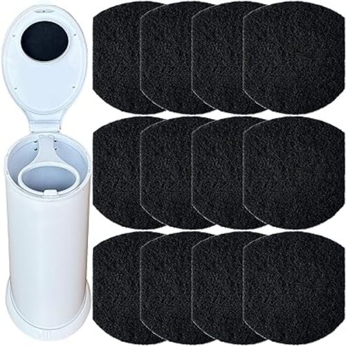 12 Pack Diaper Pail Odor Absorber Carbon Filter Refills for Ubbi Diaper Pail, Odor Eliminator Activated Charcoal Filter Refills for Ubbi Steel Diaper Pail