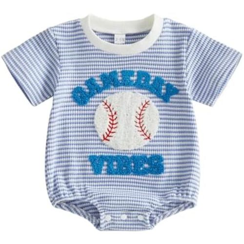 Kavousa Newborn Baby Boy Clothes Short Sleeve Bubble Romper Infant Clothing