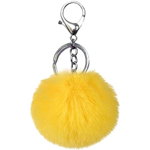 Unpafcxddyig Pom Pom Keychain Artificial Fur Ball Keychains Fluffy Tote Pendant Car Bag Charm