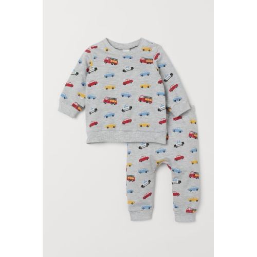 Sweatshirt and Pants - Gray melange/cars - | H&M US