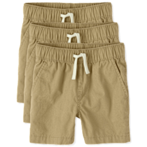 Baby And Toddler Boys Woven Pull On Jogger Shorts 3-Pack - TAN | The Children's Place