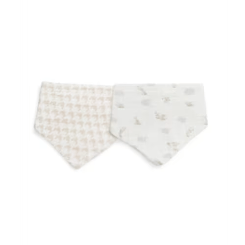 Bib 2 Pack Muslin White Mini Cloud Bunnies