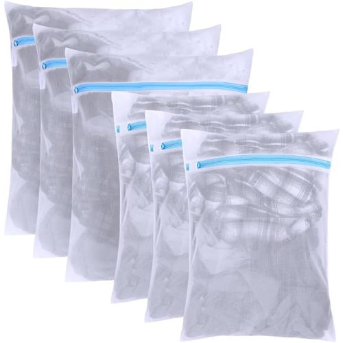 PrettyCare Mesh Laundry Bags for Delicates with Premium Zipper（3 Large & 3 Medium）Garment Clothing Washing Bags for Lingerie, Socks, Blouse, Bra,Travel Storage Organize Laundry Net Bag