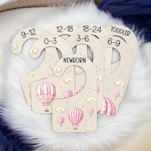Hot Air Balloon Clothing Dividers, Adventure Baby Clothing Divider, Wood Wardrobe Divider, Nursery Closet Divider, Adventure Nursery T81