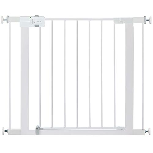 Safety 1st Easy Install Walk Thru Baby Gate for Doorway With Door, Dog Gates, Fits 29"-38", Easy Install 28" Tall, White