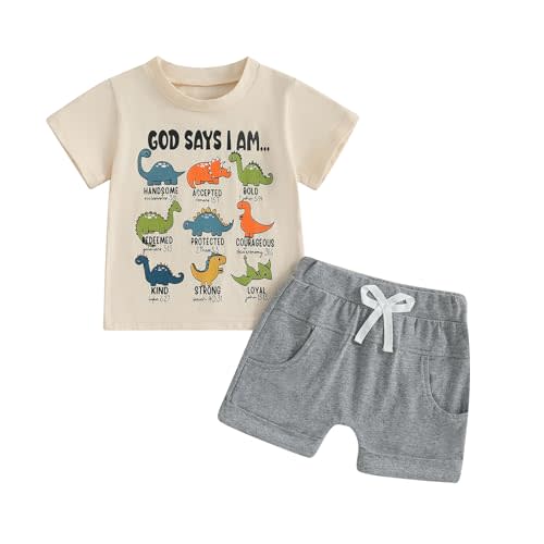 Fernvia Toddler Kids Boy Summer Clothes 6 12 18 24 Months 2T 3T 4T Short Sleeves Shirt Tops & Casual Shorts Outfit Set