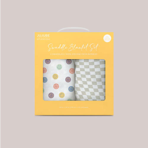 2-Pack Square Swaddle Blanket Set - Happy Baby Vibes