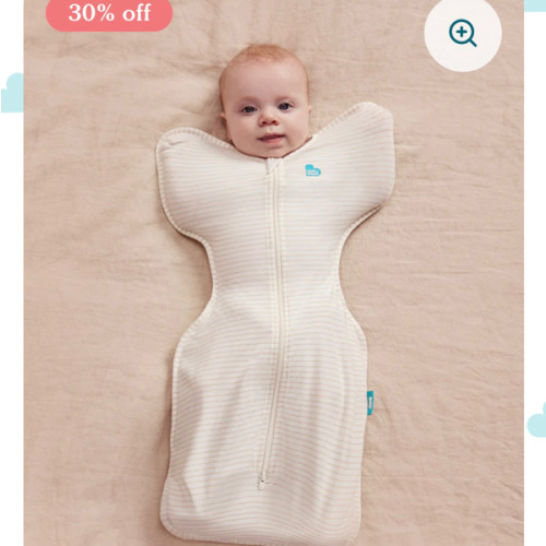 Swaddle Up™ 0.2 TOG Cotton Tan Breton Stripe