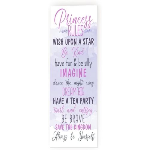 Princess Rules Nursery Sign Wall Sign Decor Kid's Room 8x24