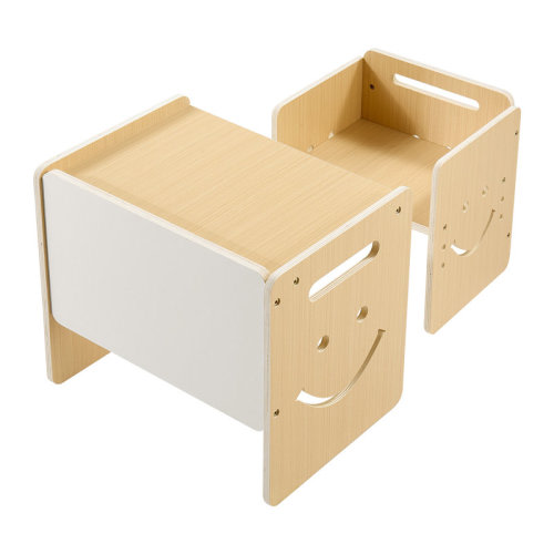 Trinx Montessori Weaning Table and Chair Set, Wooden, Kids Table and Chair Set for Toddlers 1-5, Step Stool with Whiteboard and 3 Heights Adjustable, Easy to Clean, for Eating Drawing Reading Playing | Wayfair
