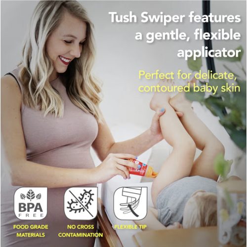 Eli & Ali Tush Swiper - Diaper Rash Cream & Butt Paste Applicator - Universal Fit for Most Diaper Creams | Mess-Free & Hygienic Alternative to Cream Spatula - Carry Less Baby Gear - Grey, 1 Pack
