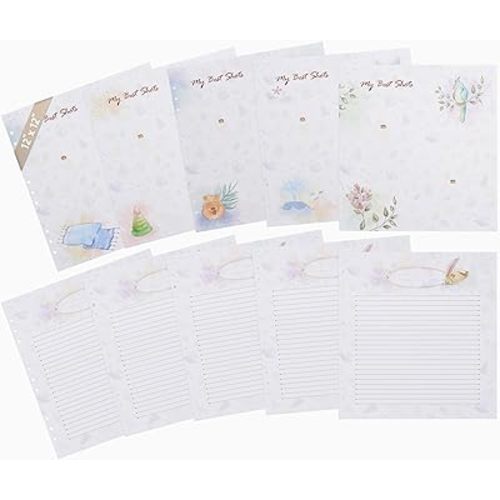 Baby Memory Book Extra Pages for Photos and Notes – Baby Book “Choose Joy” | 10 Additional Paper Sheets for Loose-Leaf Baby Keepsake Photo Album for Newborn Girls Boys | Refill Paper Set