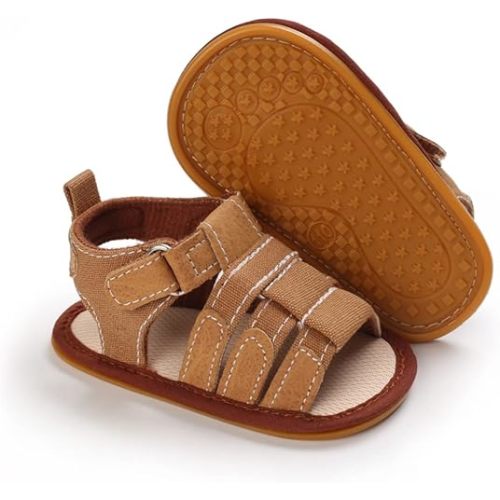 Timatego Infant Baby Boys Girls Summer Sandals Soft Sole Anti-Slip Newborn Toddler First Walkers Crib Athletic Shoes(0-18 Months)