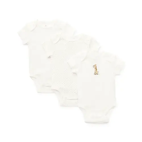 Giraffe 3-Pack Bodysuits - Size: 6M